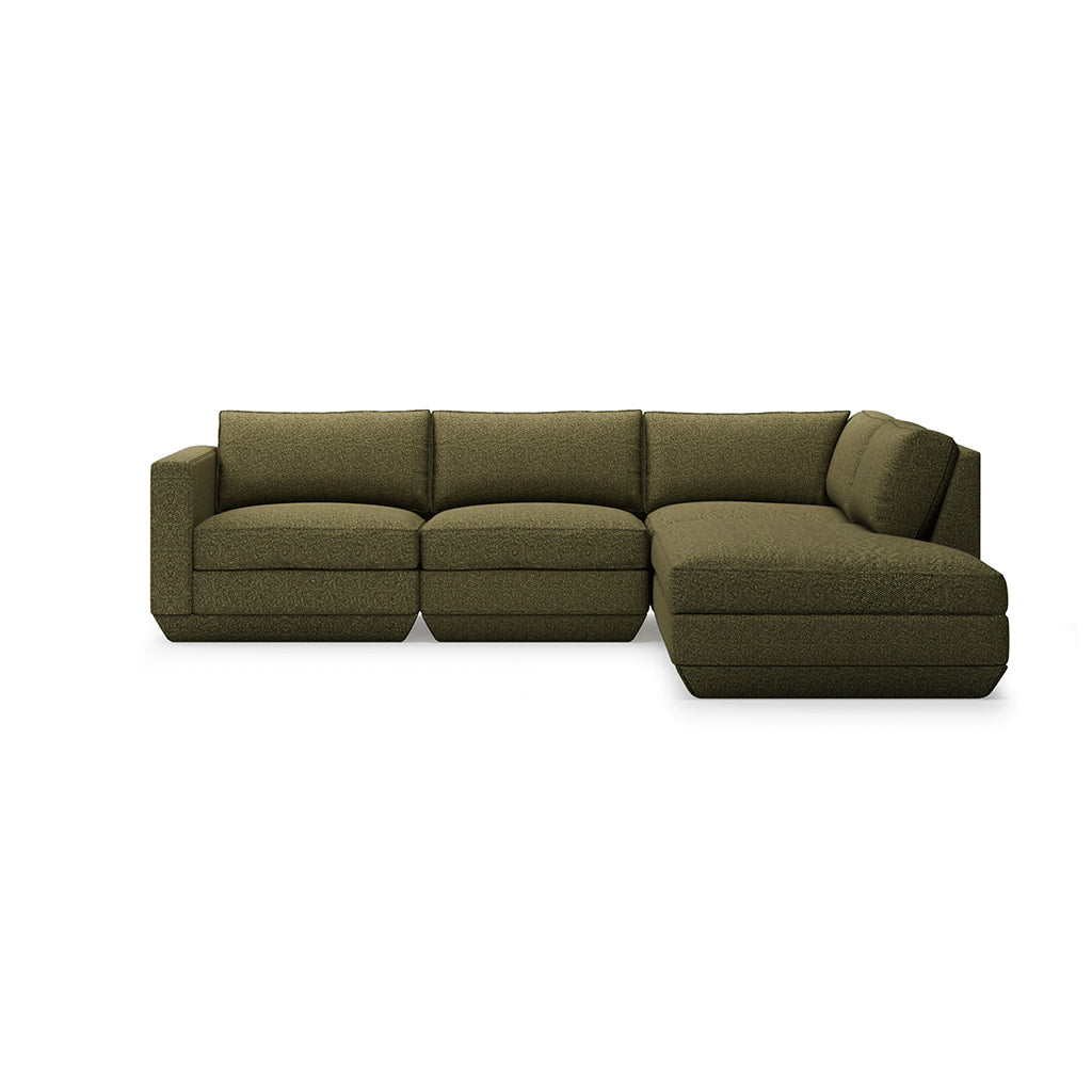 Gus* Modern PODIUM 4PC Lounge Sectional A | Right - Copenhagen Terra