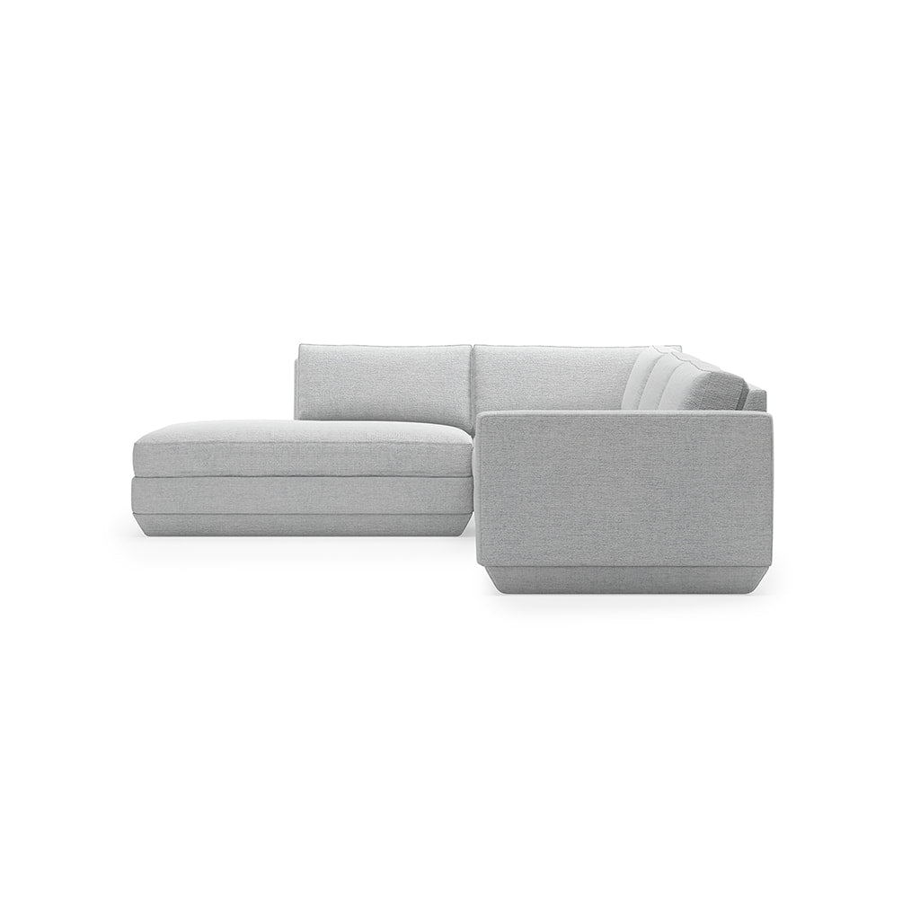 Gus* Modern PODIUM 4PC Lounge Sectional A | Left - Bayview Silver