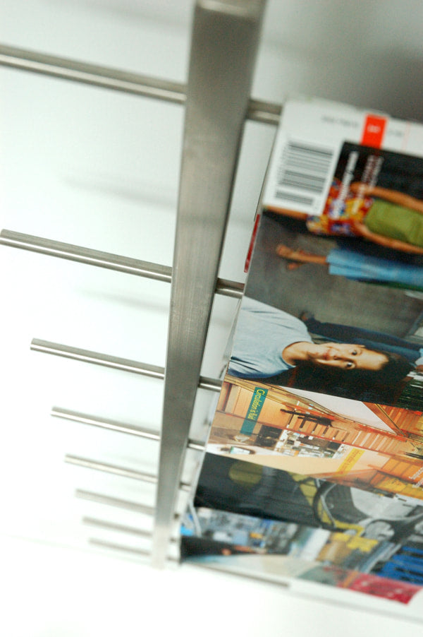 Gus* Modern stainless steel magazine rack