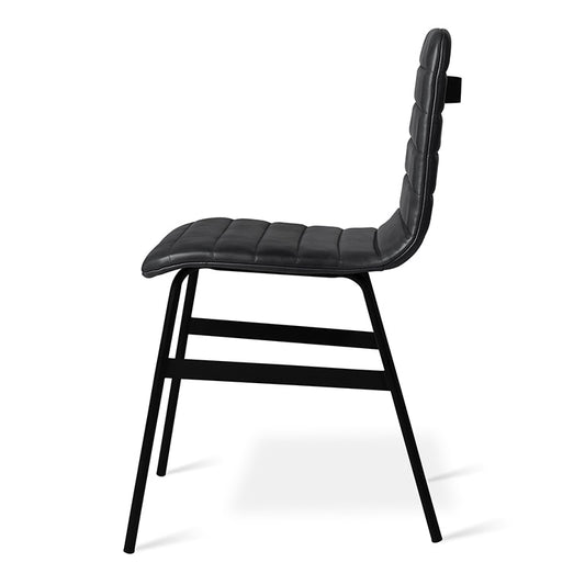 Gus* Modern LECTURE Saddle Black leather dining chair