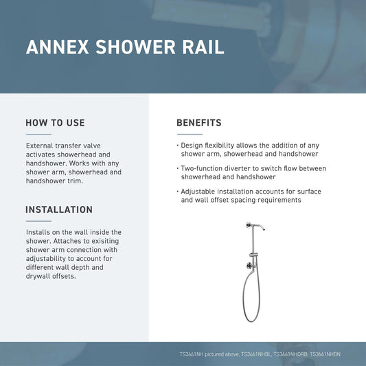 Moen ANNEX™ Oil Rubbed Bronze retrofit shower rail