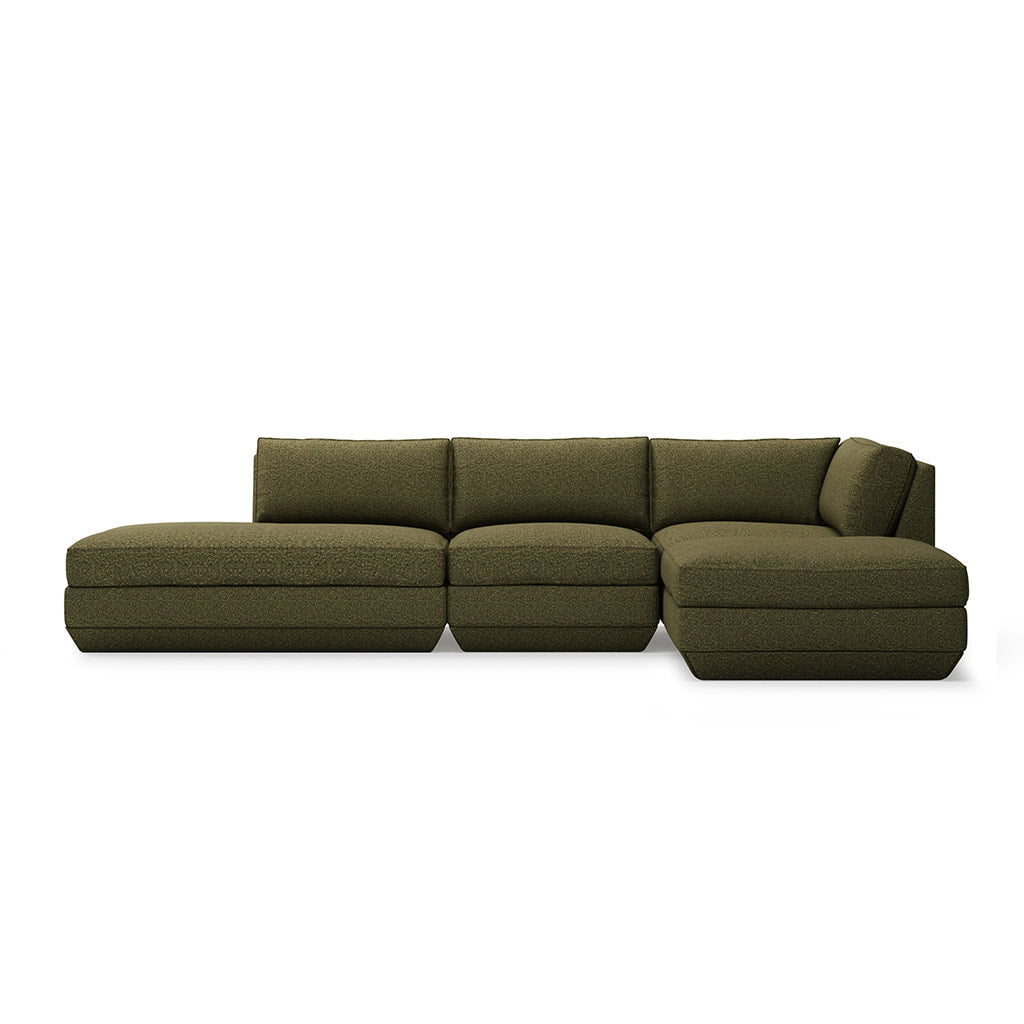 Gus* Modern PODIUM 4PC Lounge Sectional B | Right - Copenhagen Terra