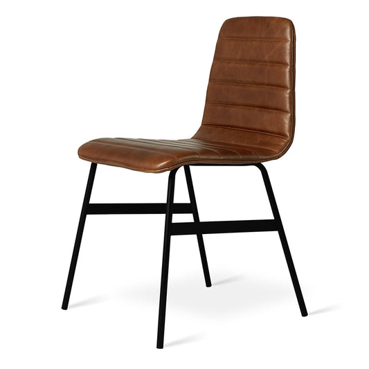 Gus* Modern LECTURE Saddle Brown leather dining chair