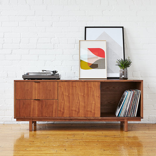 Gus* Modern BELMONT Natural Walnut media stand