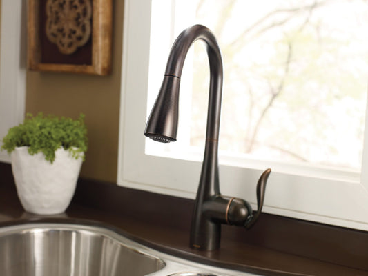 Moen ARBOR® Oil Rubbed Bronze pull-down kitchen faucet