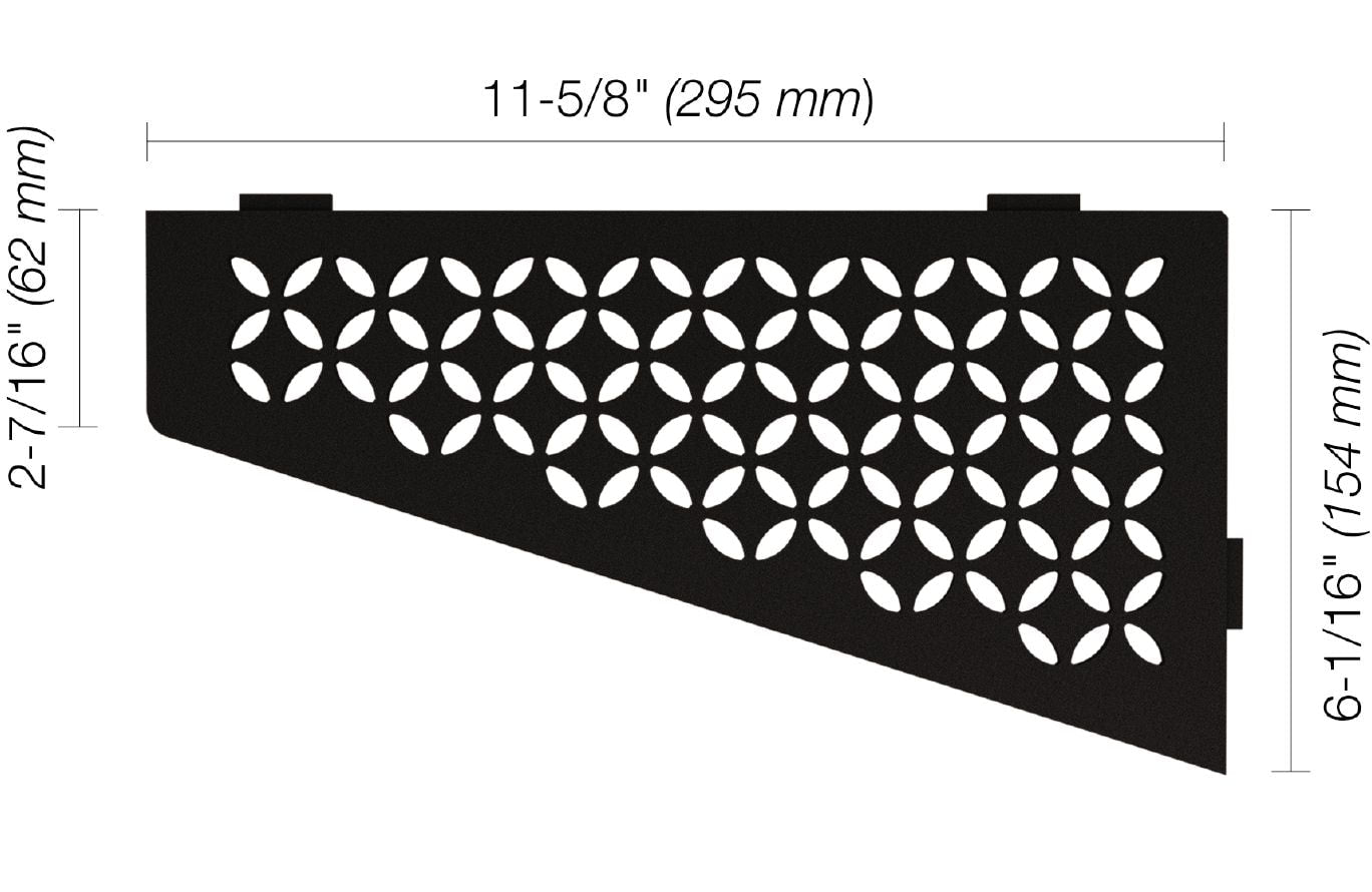 Schluter® FLORAL Matte Black SHELF-E quadrilateral shelf