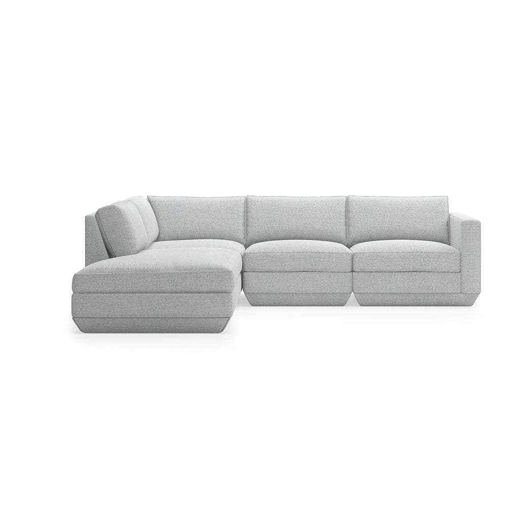 Gus* Modern PODIUM 4PC Lounge Sectional A | Left - Bayview Silver