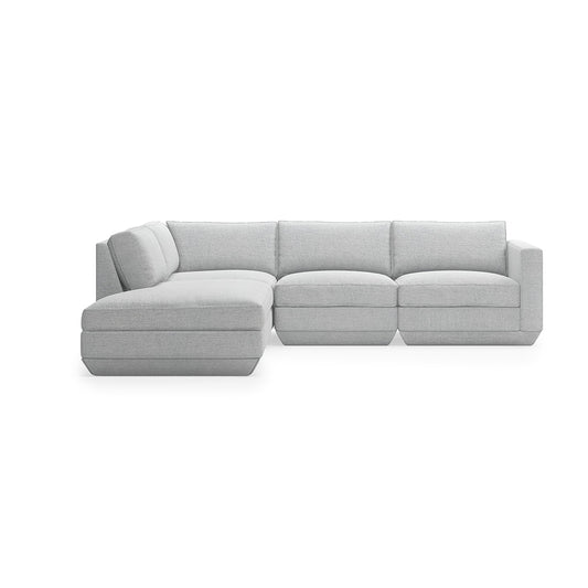 Gus* Modern PODIUM 4PC Lounge Sectional A | Left - Bayview Silver