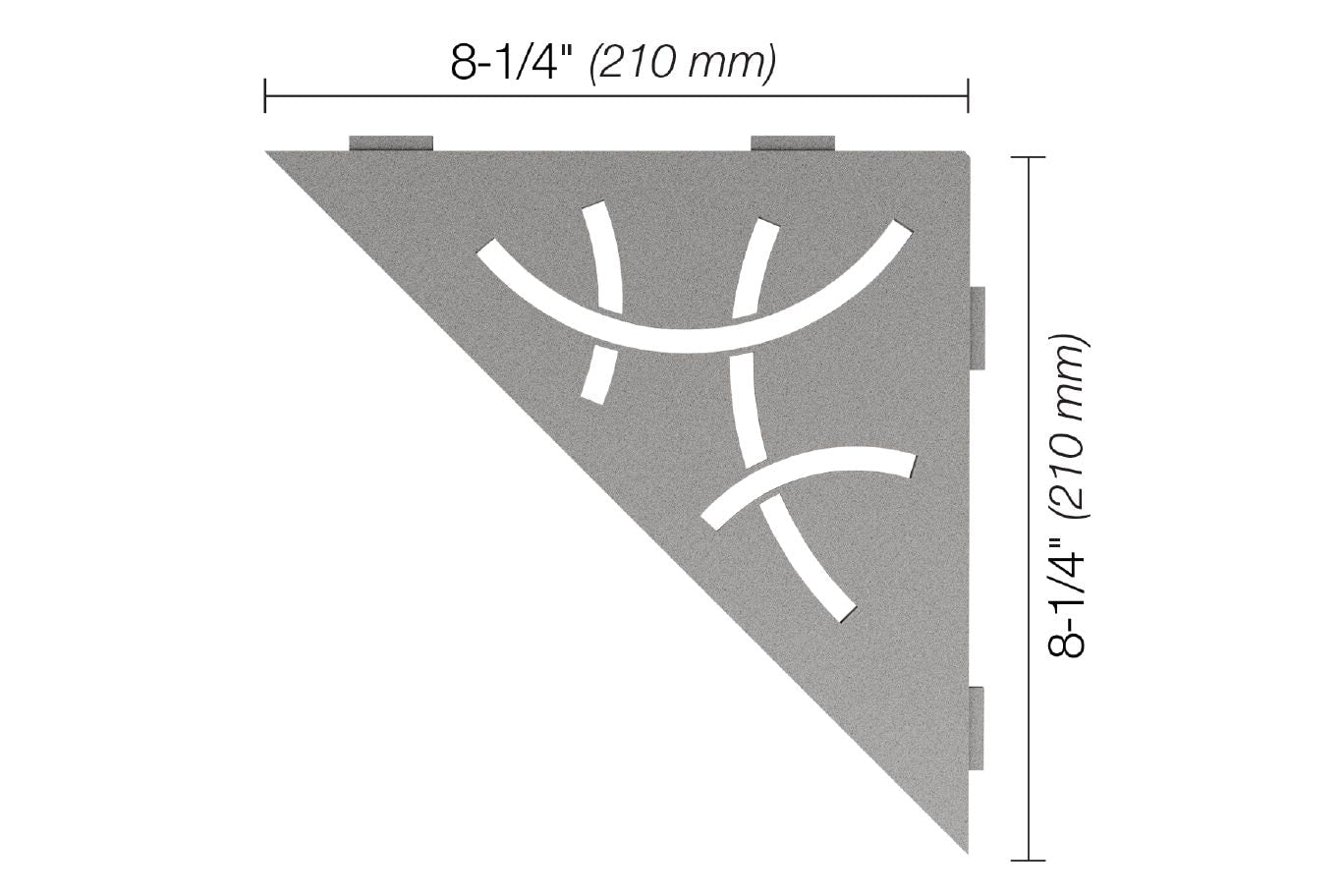 Schluter® CURVE Stone Grey SHELF-E triangular shelf