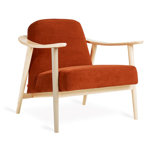 Gus* Modern BALTIC Velvet Russet chair with Natural Ash frame