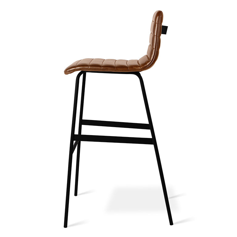Gus* Modern LECTURE Saddle Brown leather bar stool