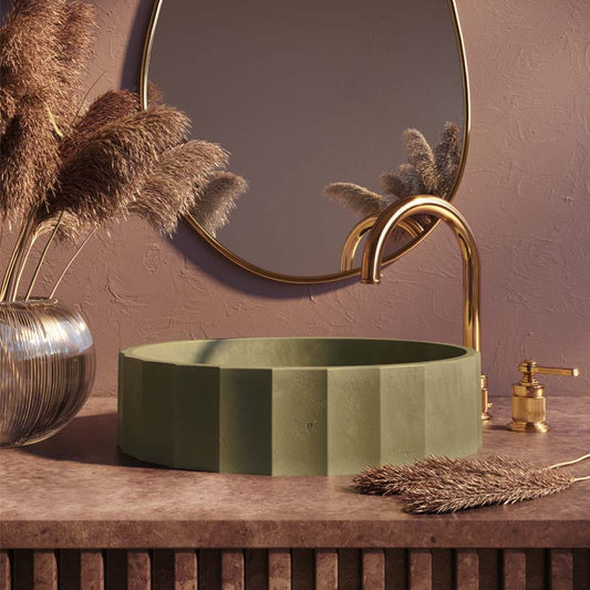 Crete Collective CLIO Honey concrete vessel sink