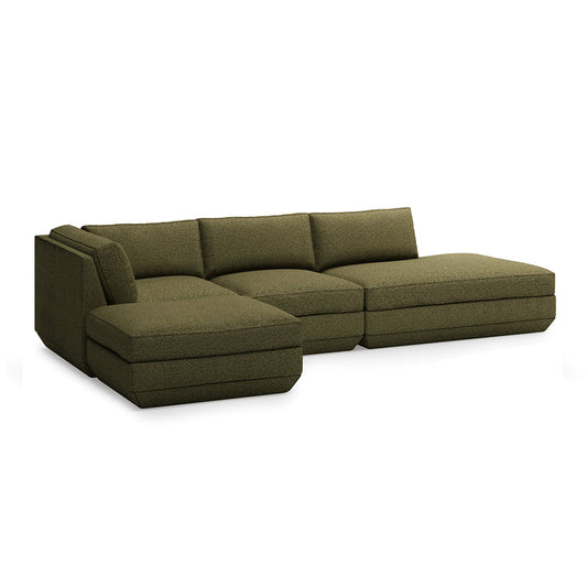 Gus* Modern PODIUM 4PC Lounge Sectional B | Left - Copenhagen Terra