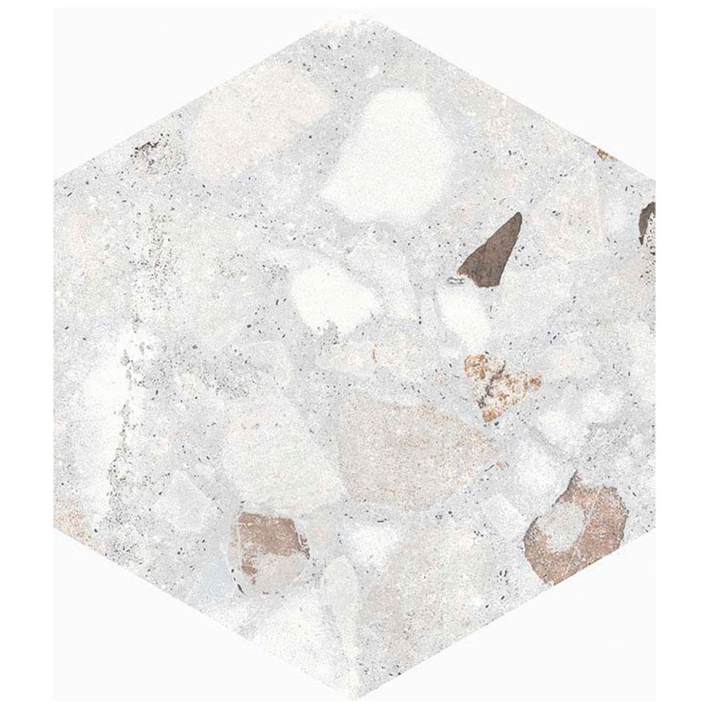 RECYCLE River Multicolour 8 x 10 hexagon terrazzo style porcelain tile