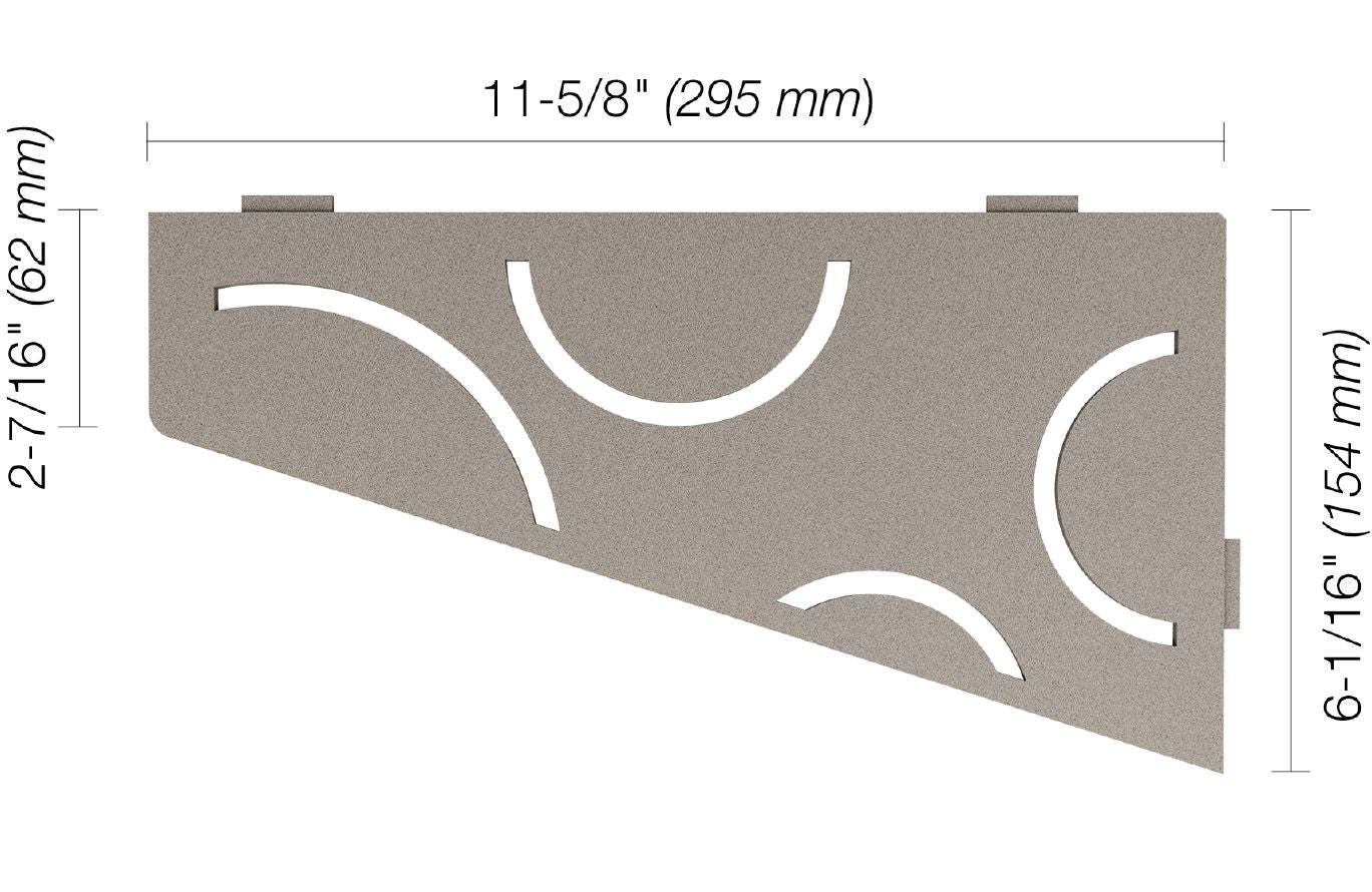 Schluter® CURVE Stone Grey SHELF-E quadrilateral shelf