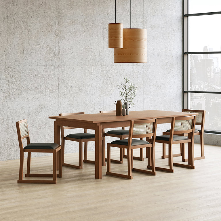 Gus* Modern EGLINTON Walnut w/ Vinyl Noir dining chair