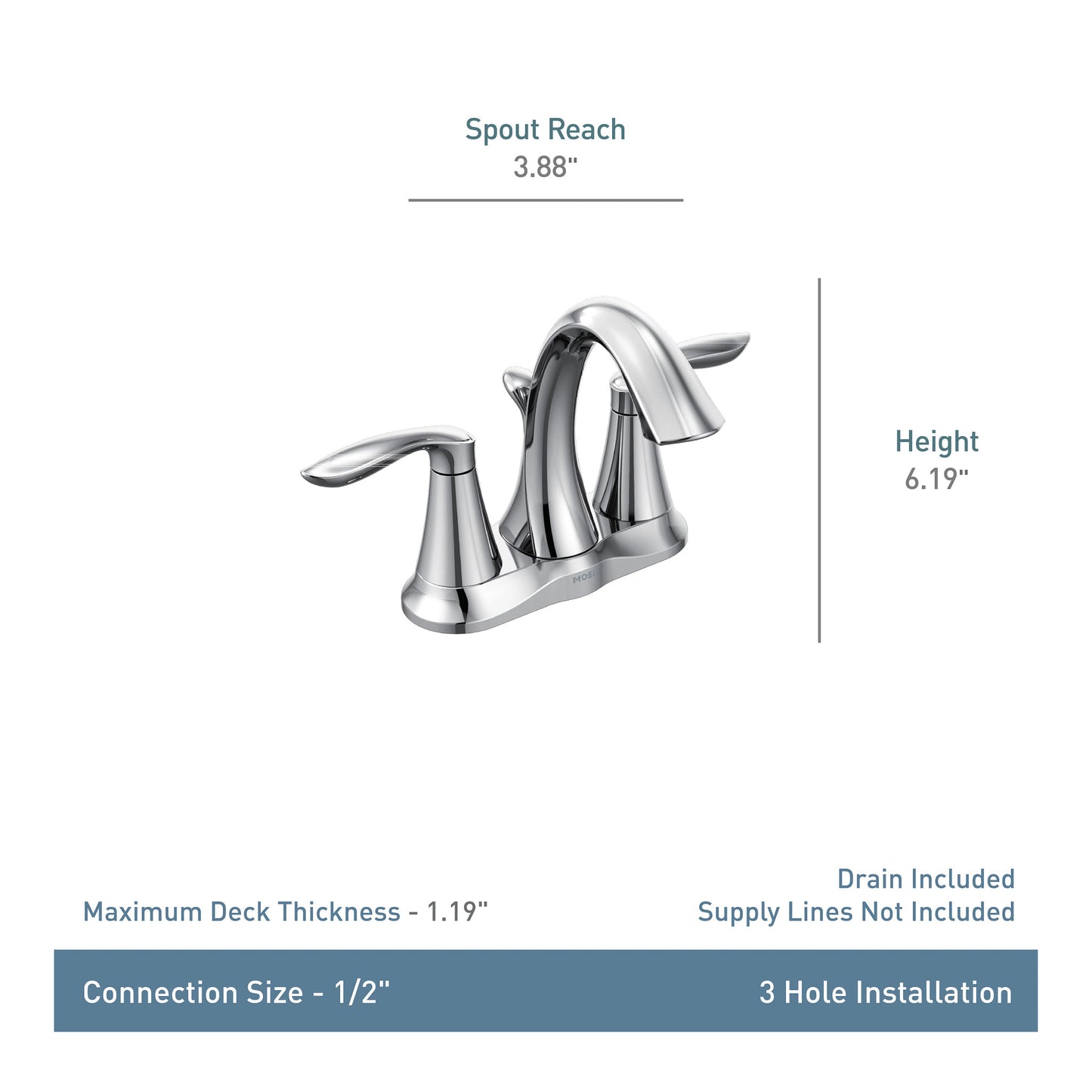 Moen EVA® Oil Rubbed Bronze two handle vanity faucet