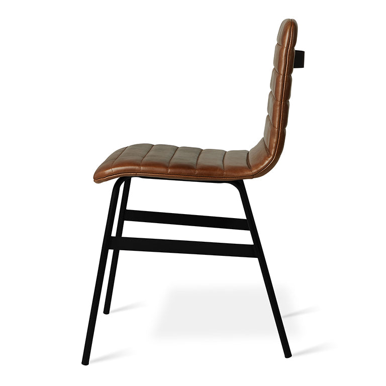 Gus* Modern LECTURE Saddle Brown leather dining chair