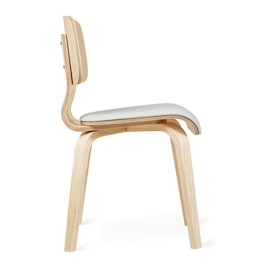 Gus* Modern CARDINAL blonde ash / white leather dining chair