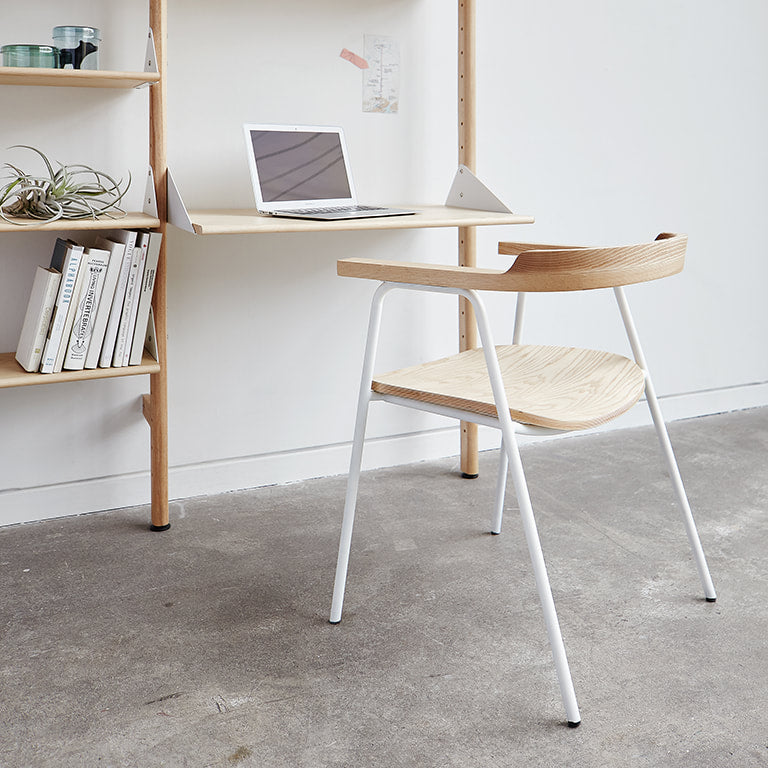 Gus* Modern BRANCH-2 Black Ash shelving unit with desk