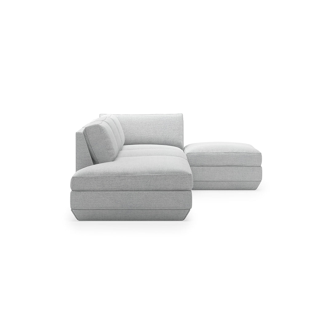 Gus* Modern PODIUM 4PC Lounge Sectional B | Right - Bayview Silver