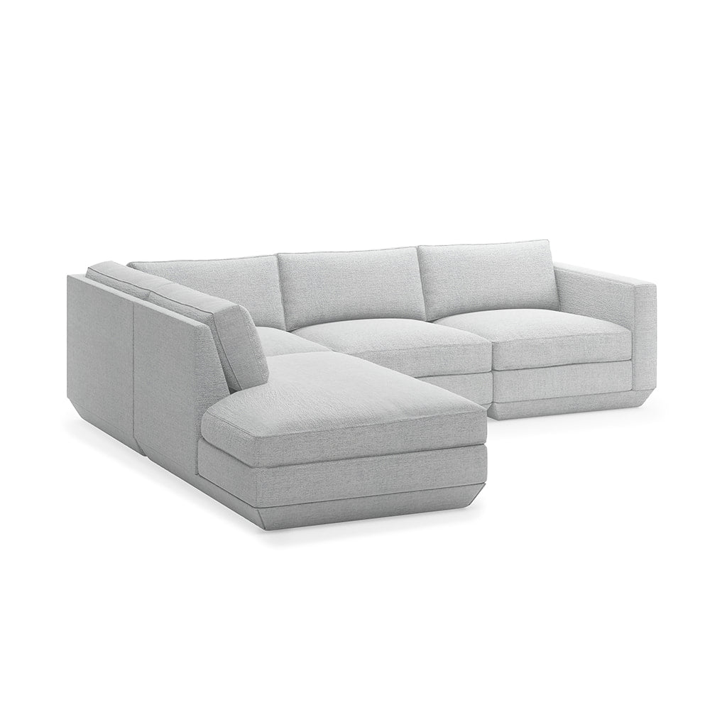 Gus* Modern PODIUM 4PC Lounge Sectional A | Left - Bayview Silver