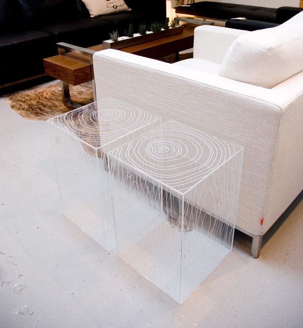 Gus* Modern TIMBER clear acrylic table