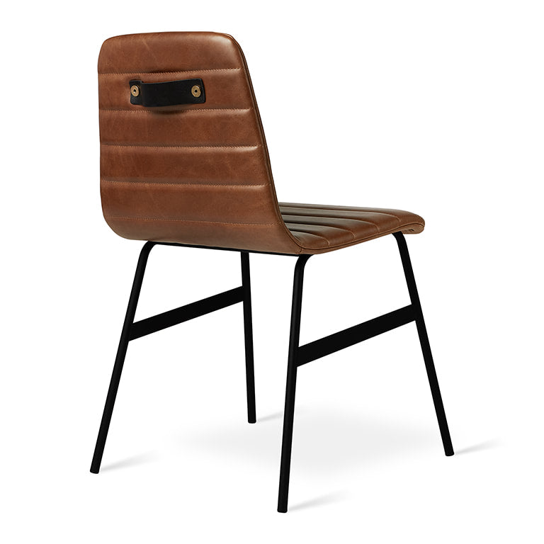 Gus* Modern LECTURE Saddle Brown leather dining chair
