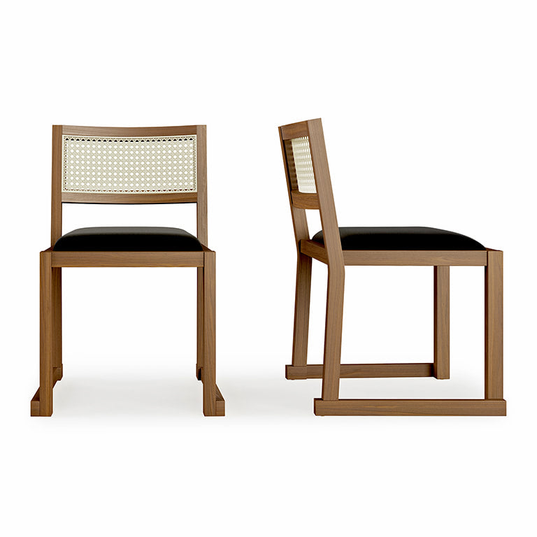 Gus* Modern EGLINTON Walnut w/ Vinyl Noir dining chair