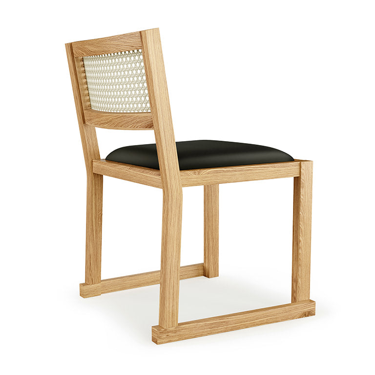 Gus* Modern EGLINTON White Oak w/ Vinyl Noir dining chair