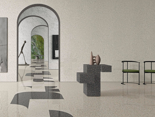 ACCADEMIA Tiziano terrazzo style 24 x 24 polished wall / floor tile
