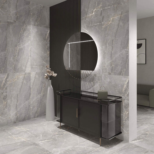 CHARME Grey 12 x 24 marble style matte wall / floor tile