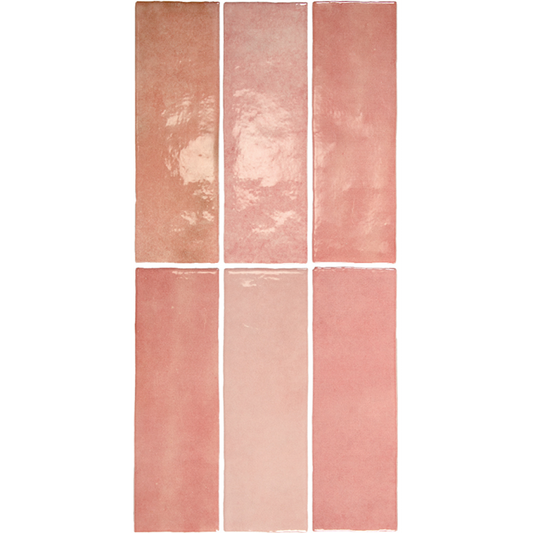 ARTISAN Rose Mallow 2.5 x 8 glossy zellige style wall tile