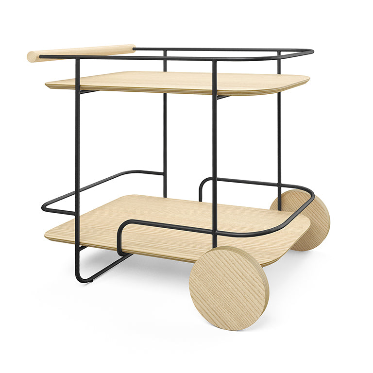 Gus* Modern ARCADE Blonde Ash bar cart