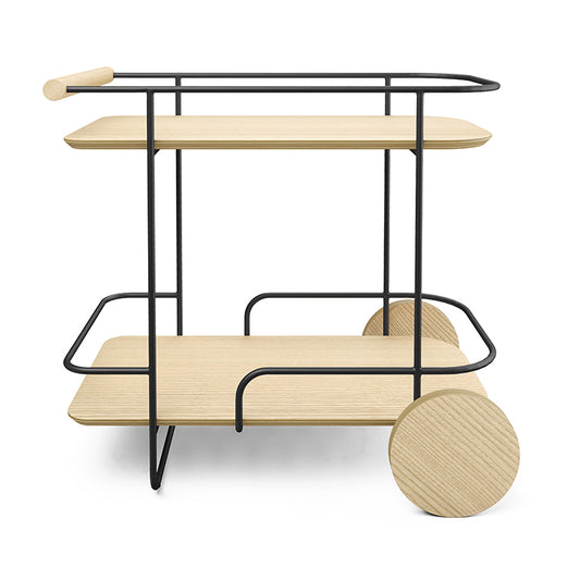 Gus* Modern ARCADE Blonde Ash bar cart