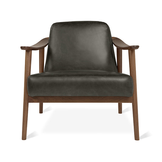 Gus* Modern BALTIC Tucson Char leather chair with Walnut frame