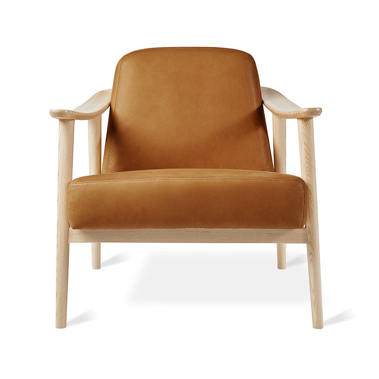 Gus* Modern BALTIC Tucson Sienna leather chair with Natural Ash frame