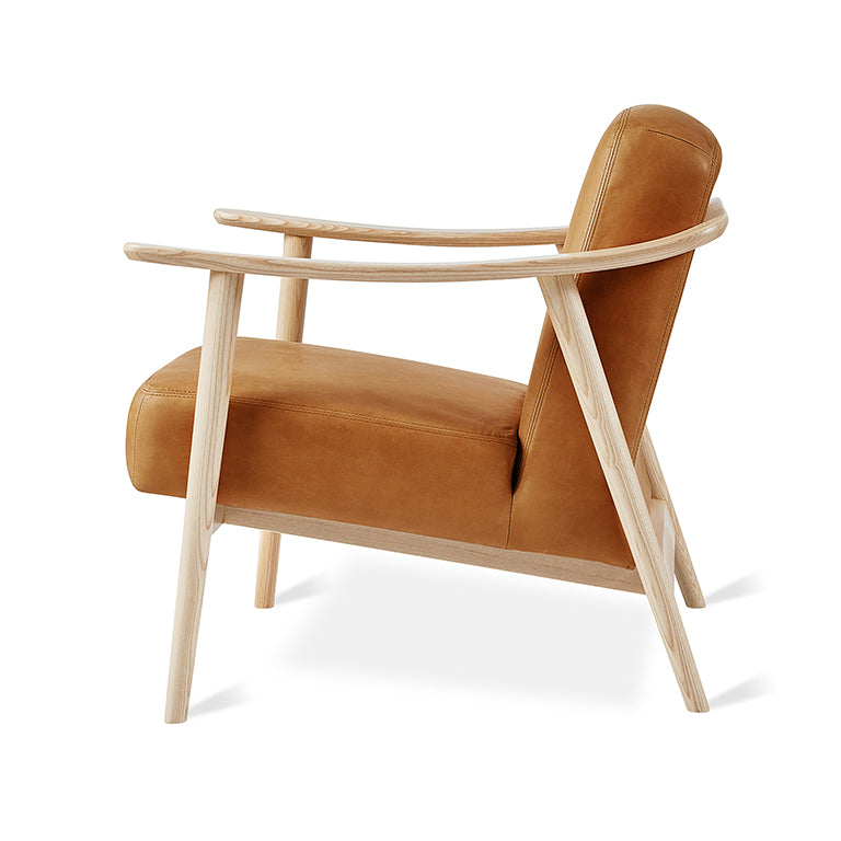 Gus* Modern BALTIC Tucson Sienna leather chair with Natural Ash frame