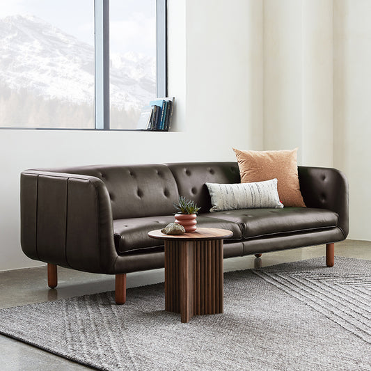Gus* Modern BEACONSFIELD Saddle Black leather sofa