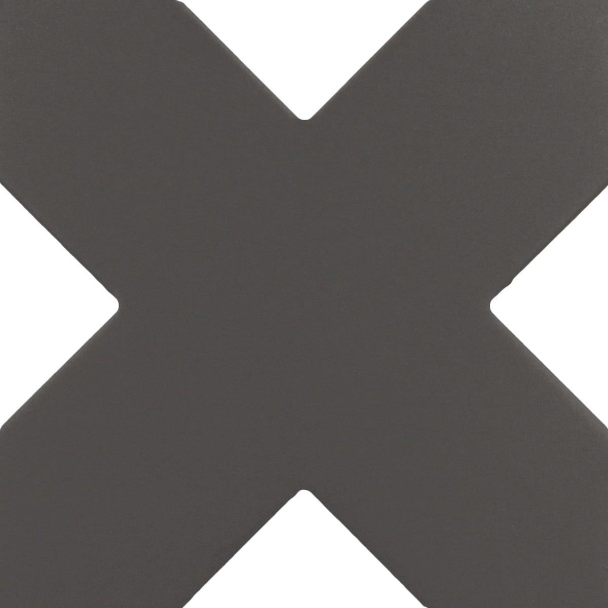 PORTO Black 5 x 5 "cross" and / or 6.5 x 6.5 "star" porcelain matte wall / floor tile