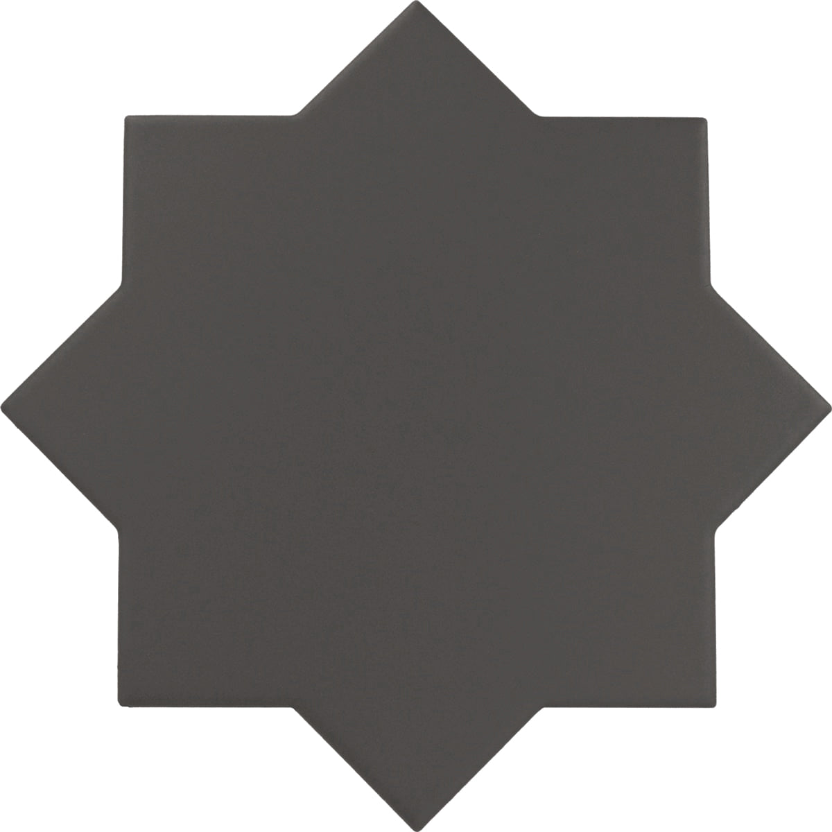 PORTO Black 5 x 5 "cross" and / or 6.5 x 6.5 "star" porcelain matte wall / floor tile