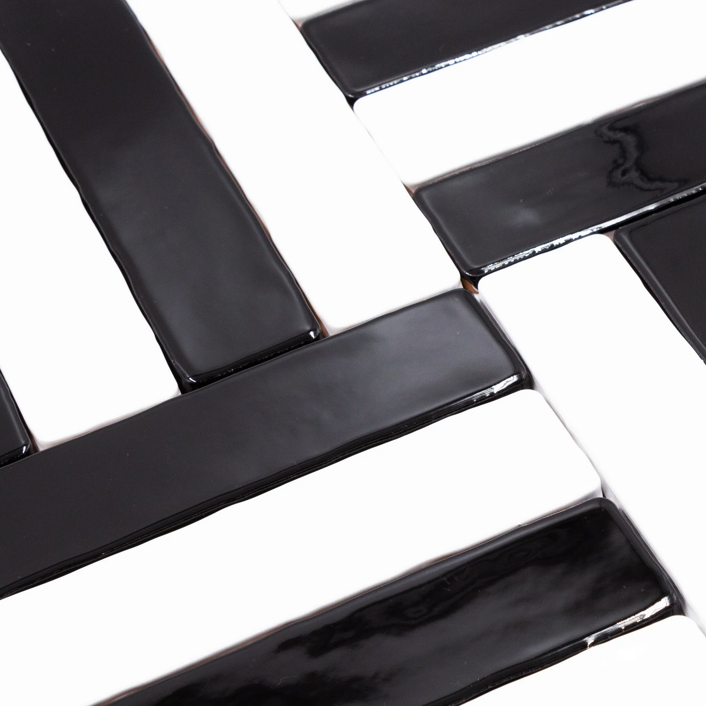 CANDLESTICK Black 2 x 10 glossy wall tile