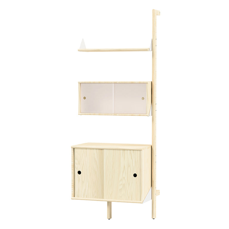 Gus* Modern BRANCH Blonde Ash with White multi storage unit add-on