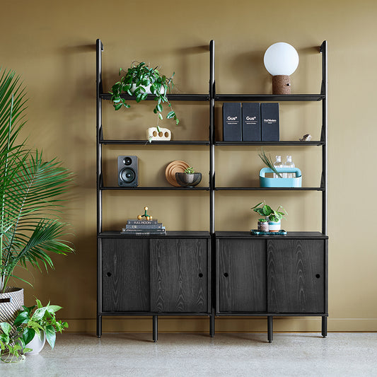 Gus* Modern BRANCH-2 Black / Blonde Ash with Black storage unit