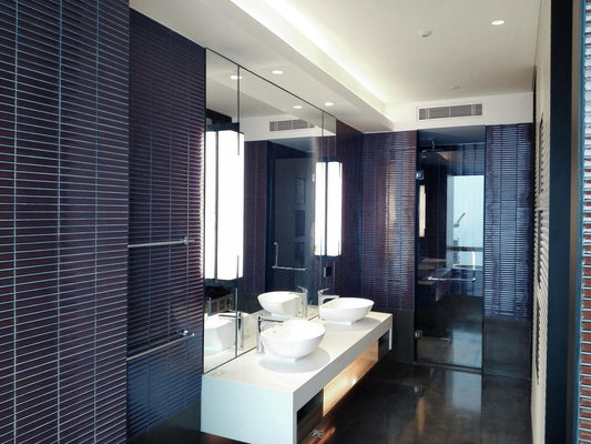 CONCAVE Ink Black mosaic glossy wall tile