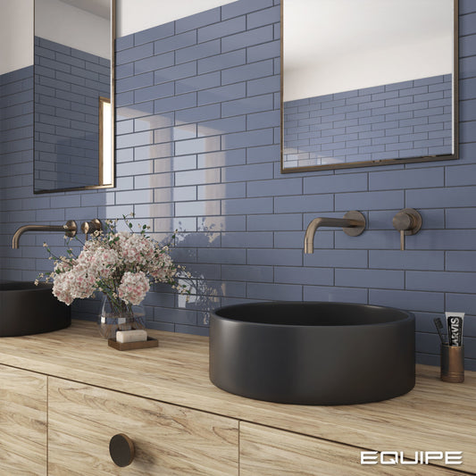 COSTA NOVA Banyan Blue 2 x 8 glossy wall tile