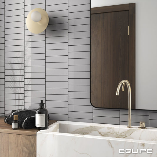 COSTA NOVA Grey 2 x 8 glossy wall tile