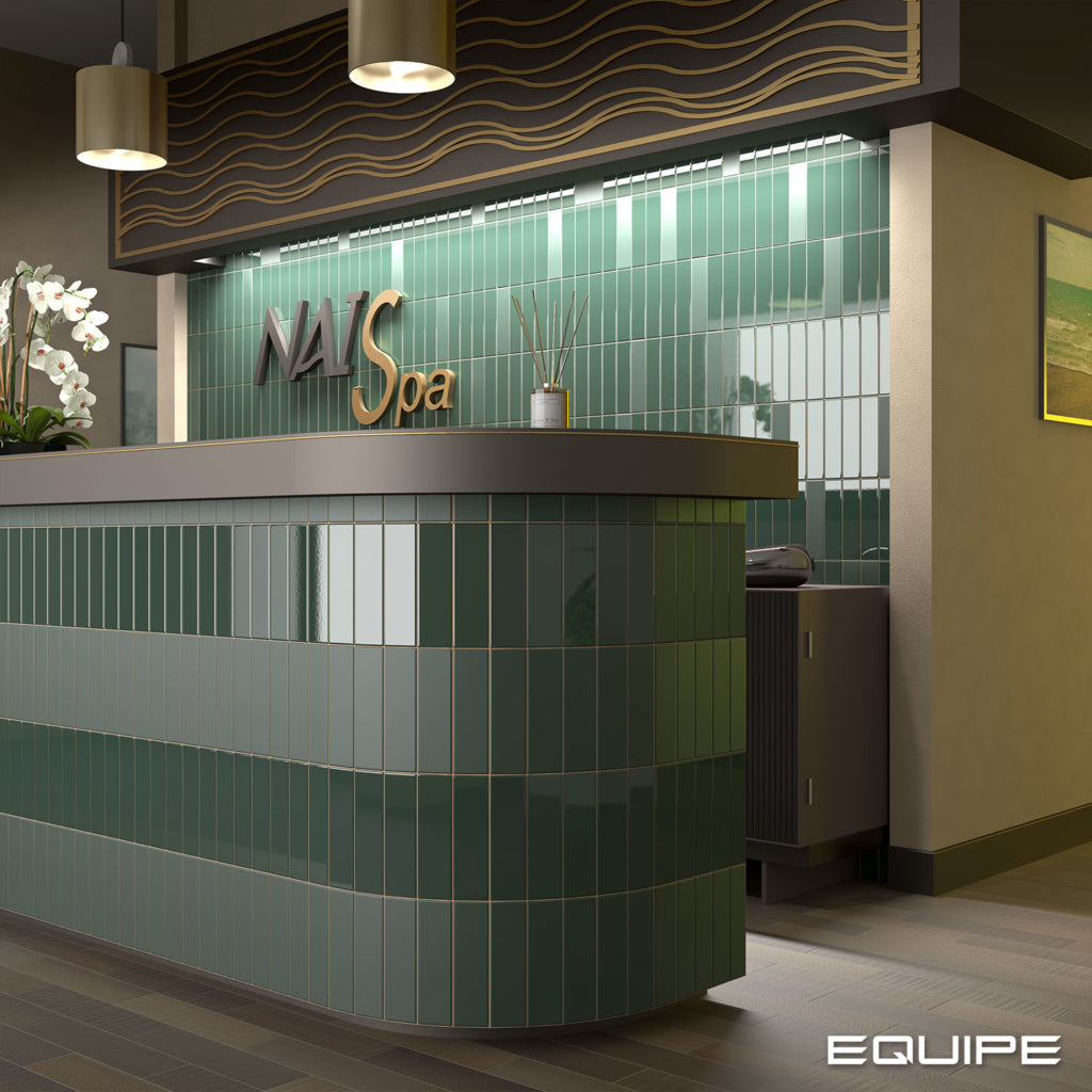 COSTA NOVA Laurel Green 2 x 8 glossy wall tile