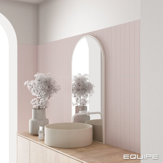 COSTA NOVA ONDA Pink Stony 2 x 8 matte wall tile