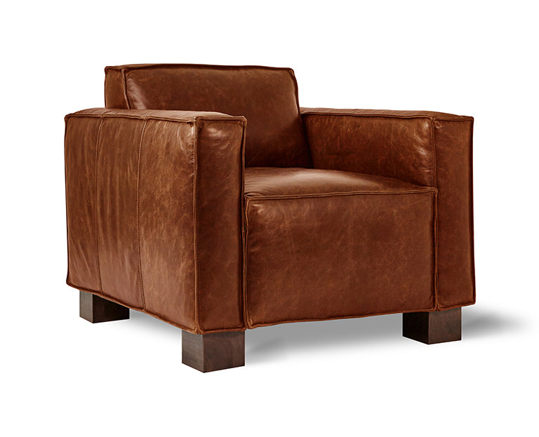 Gus* Modern CABOT Saddle Brown Leather chair